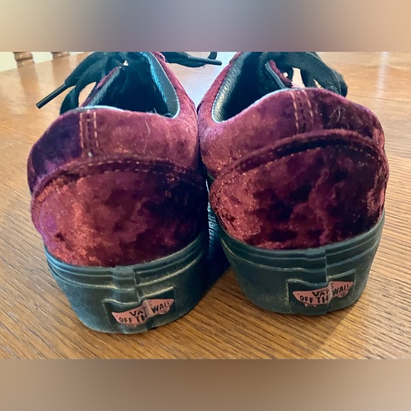 Vans Old Skool Platform Crushed Velvet in Burnt Russet - Picture 3 of 4